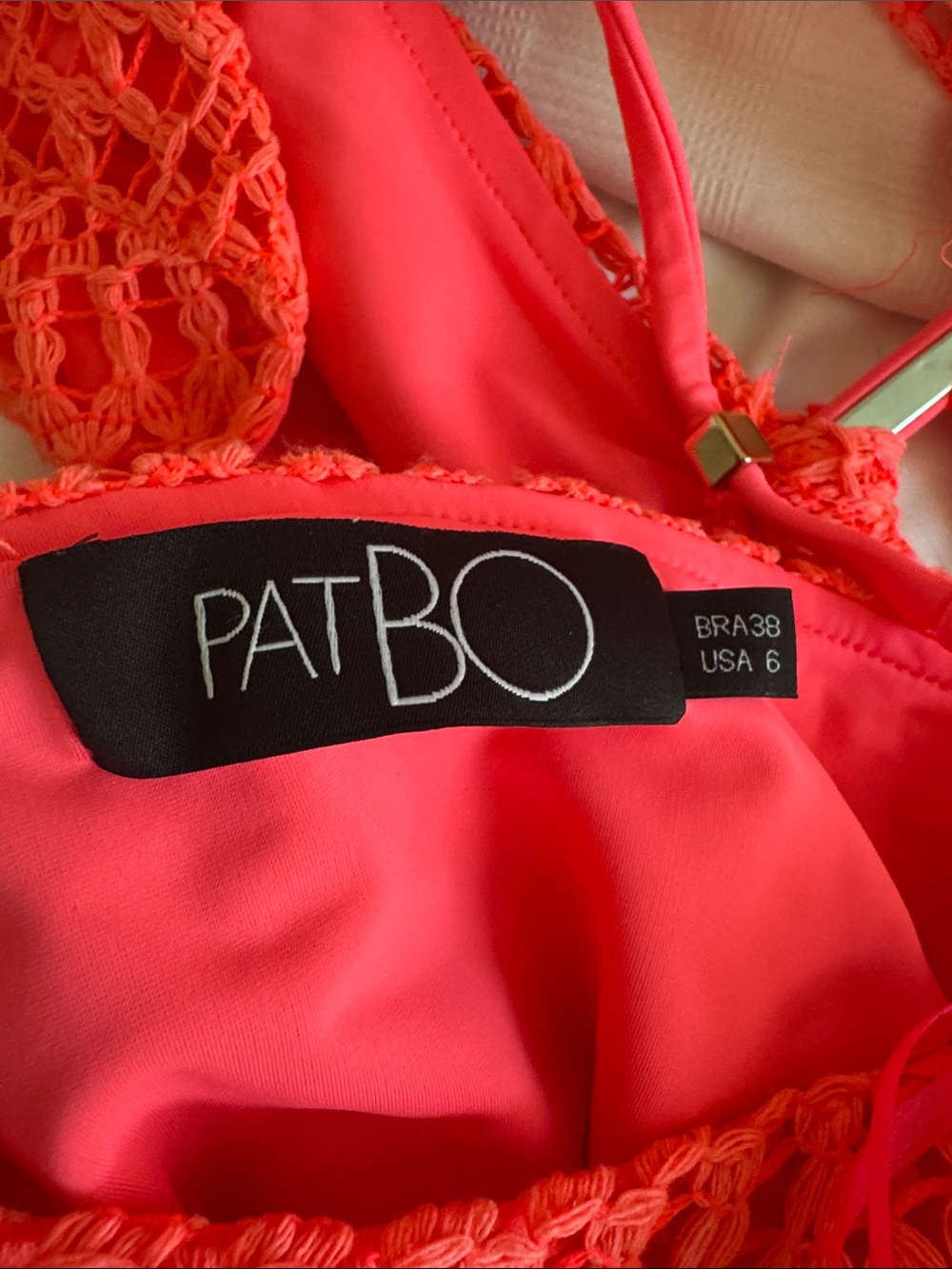 PatBO Resort Crochet Cutout Maxi Dress Coral Size 6 - Picture 7 of 11